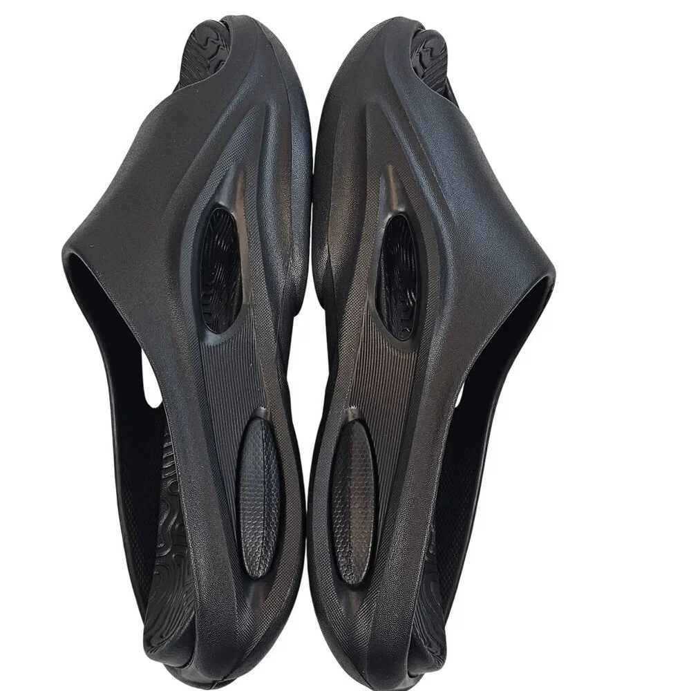 Pretty Little Things Womens US 7‎ Black Cut Out Rubber Ribbed Sole Slide Shoes